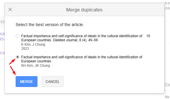 Google Scholar: How to merge articles and citations in your profile to improve visibility